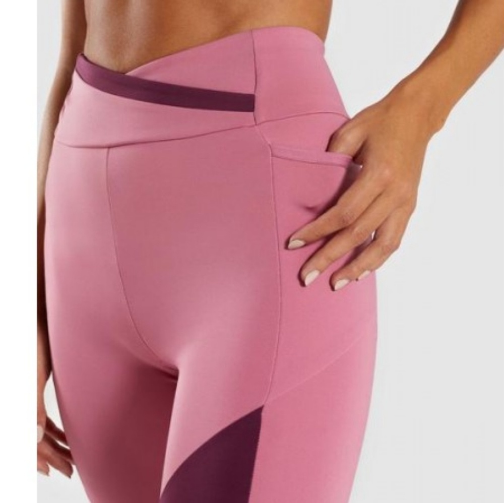 Gymshark Asymmetric Leggings Dusky Pink/Dark Rub